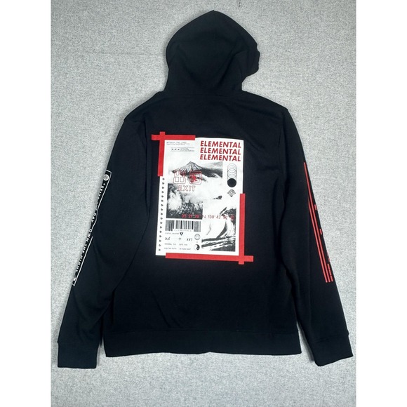 Brooklyn Cloth Hoodie Mens XL Black Elemental Graphic Fleece Pullover Streetwear - Picture 1 of 11